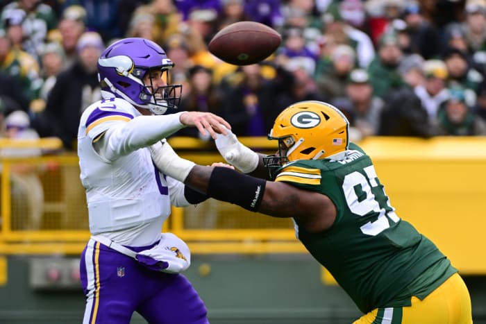 Vikings quarterback Kirk Cousins was 23-of-31 for 274 yards and two touchdowns before suffering an Achilles injury against the Packers in Week 8.